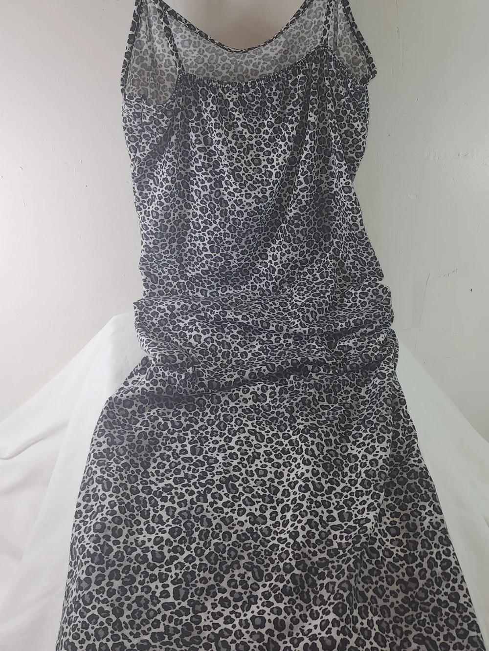 Black & White Leopard Print Maxi Slip Skirt